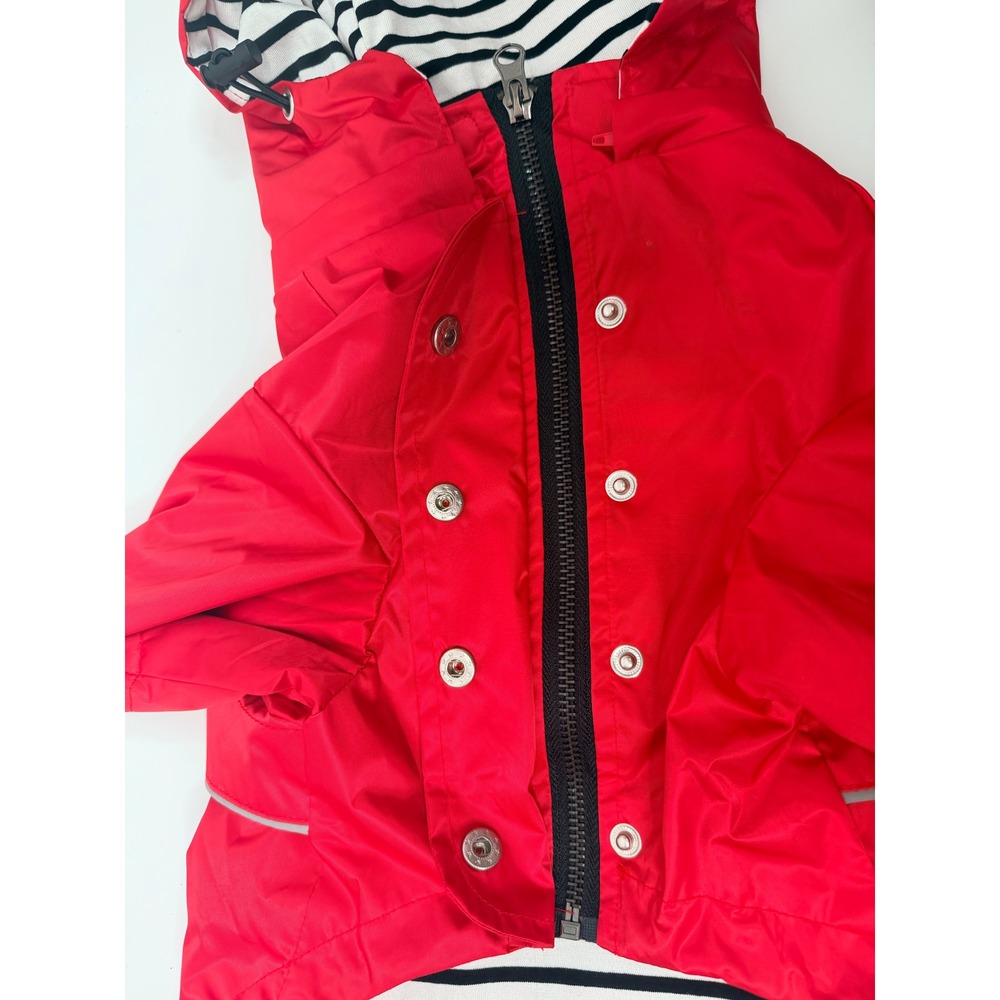 Dog Raincoat Medium Waterproof Red Hooded Jacket Reflective Lined Pet Coat - Picture 3 of 15